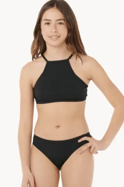 Bikini Sets^Rip Curl Girls Premium Rib 2.0 High Neck Crop Set Black