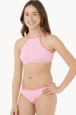 Bikini Sets^Rip Curl Girls Premium Rib 2.0 High Neck Crop Set Watermelon