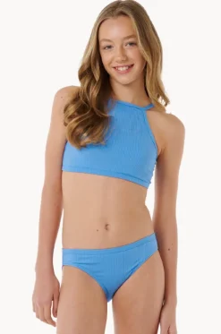 Bikini Sets^Rip Curl Girls Premium Rib Crop Set Bright blue