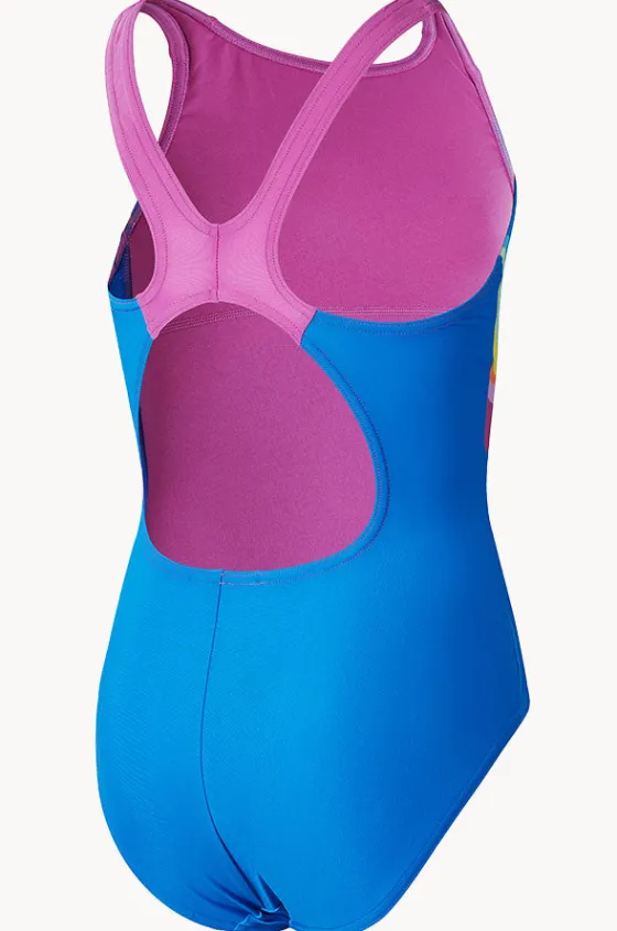 One Pieces^Speedo Girls Printed Pulseback One Piece Blue/multi