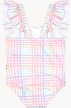 One Pieces^Huxbaby Girls Check Frill One Piece Rainbow