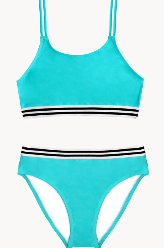 Bikini Sets^Salty Ink Girls Salty Crop Set Aqua
