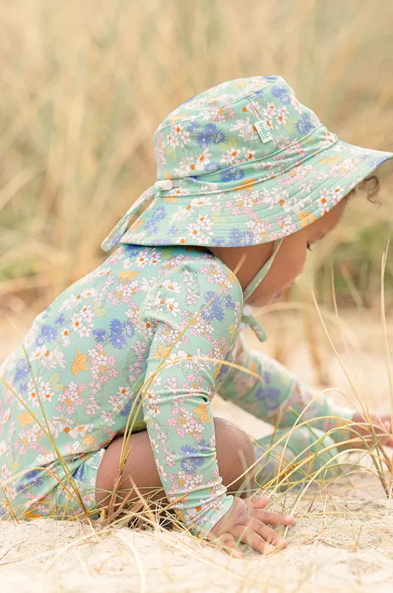 Hats^Toshi Girls Sea Blossom Swim Sunhat Seagreen