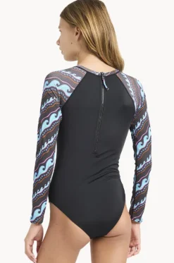 Rashies & Sunsuits^Billabong Girls Sea Level Long Sleeve Sunsuit Off Black