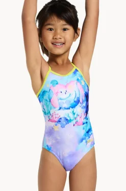 One Pieces^Zoggs Girls Seal Tex Back One Piece Purple/multi