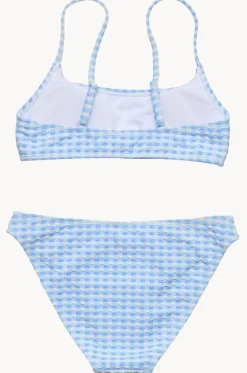 Bikini Sets^Snapper Rock Girls Seaside Gingham Crop Set Blue