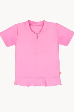 Rashies & Sunsuits^Salty Ink Girls Short Sleeve Zip Suntop Candy
