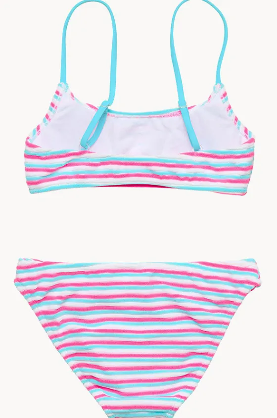 Bikini Sets^Snapper Rock Girls Sorbet Stripe Crop Set Blue/Pink
