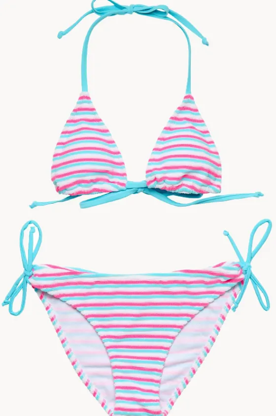 Bikini Sets^Snapper Rock Girls Sorbet Stripe Tri Set Blue/pink