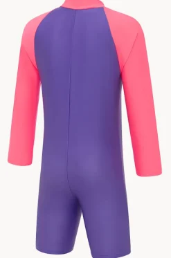 Rashies & Sunsuits|Rashies & Sunsuits^Speedo Girls Splice Long Sleeve Sunsuit Purple/Pink