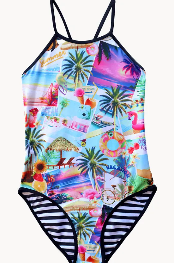 One Pieces^Salty Ink Girls Summer Vacay Reversible One Piece Multi