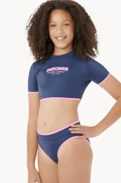 Rashies & Sunsuits^Rip Curl Girls Surf Puff Crop Suntop Set Navy