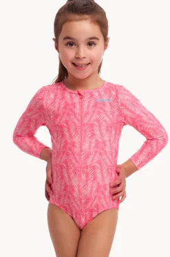 Rashies & Sunsuits^Funkita Girls Sweet Releaf Sunsuit Pink/white