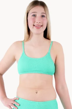 Teen Girls Separates^Base Swim Girls Textured Scoop Crop Apple