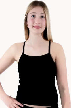 Teen Girls Separates^Base Swim Girls Textured Scoop Tankini Separate Black