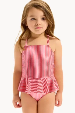 One Pieces^Seafolly Girls Girls Textured Stripe One Piece Chilli Red