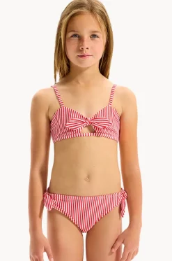 Bikini Sets^Seafolly Girls Girls Textured Stripe Tie Bralette Set Chilli Red
