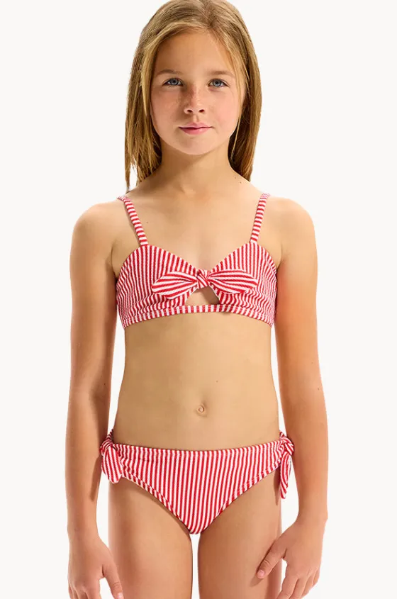 Bikini Sets^Seafolly Girls Girls Textured Stripe Tie Bralette Set Chilli Red
