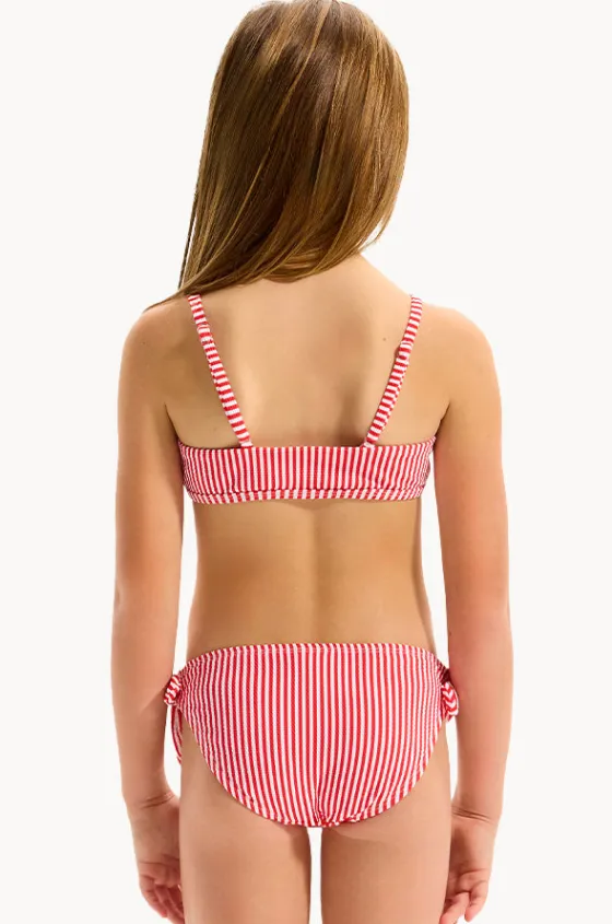 Bikini Sets^Seafolly Girls Girls Textured Stripe Tie Bralette Set Chilli Red
