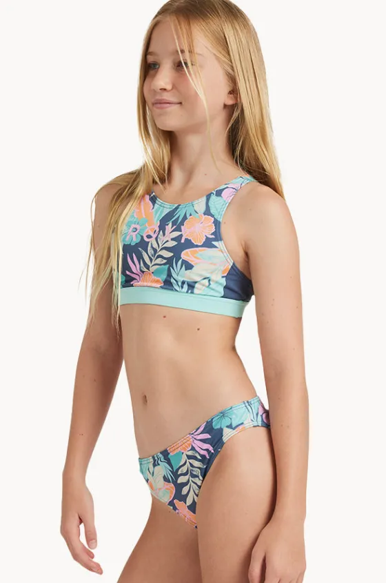 Bikini Sets^Roxy Girls Tropical Active Crop Set Indigo