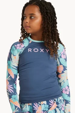 Rashies & Sunsuits^Roxy Girls Tropical Active Long Sleeve Suntop Indigo