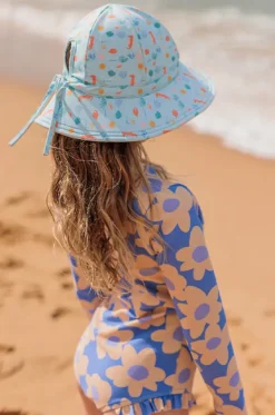 Hats^Acorn Girls Tropical Reef Swim Hat Aqua
