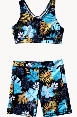 Bikini Sets^Salty Ink Girls Tropicana Action Crop Set Black