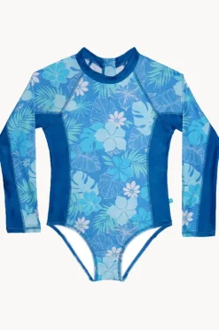 Rashies & Sunsuits^Salty Ink Girls Tropicana Long Sleeve Sunsuit Blue