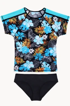 Rashies & Sunsuits^Salty Ink Girls Tropicana Suntop Set Black