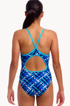 One Pieces^Funkita Girls Under Over Diamond Back One Piece Blue
