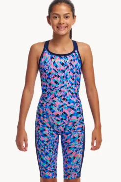 Legsuits^Funkita Girls Warp Tour Fast Legs One Piece Blue/pink