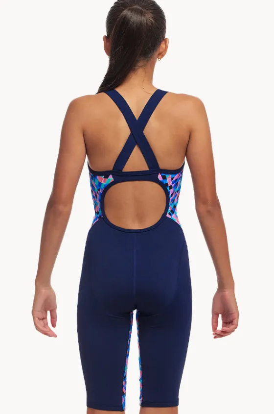 Legsuits^Funkita Girls Warp Tour Fast Legs One Piece Blue/pink