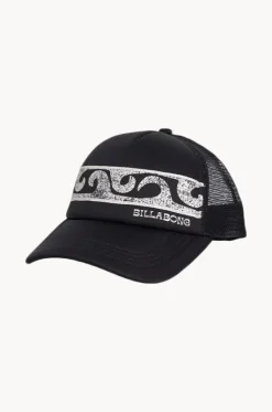 Hats^Billabong Girls Wave Fade Trucker Cap Off Black
