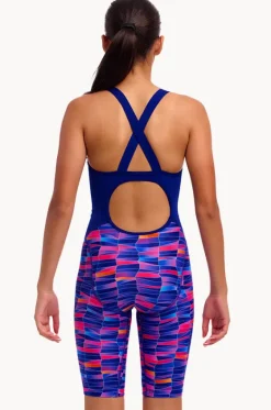 Legsuits^Funkita Girls Wet Wave Fast Training One Piece Navy/multi