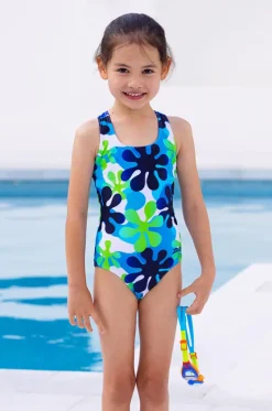 One Pieces^Zoggs Girls Wild Child Action Back One Piece Green/Blue