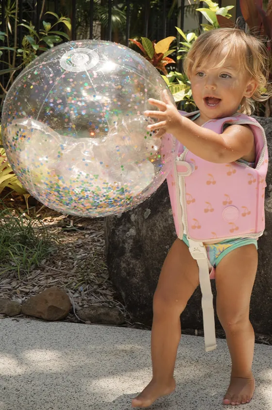 Pool Inflatables^Sunny Life Glitter Cotton Candy 3D Inflatable Beach Ball Clear