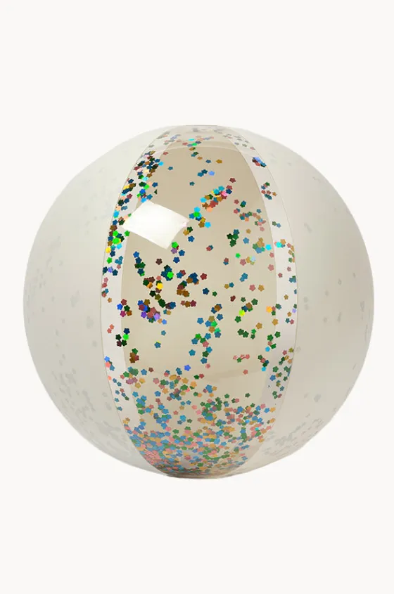 Pool Inflatables^Sunny Life Glitter Cotton Candy Inflatable Beach Ball White/Clear