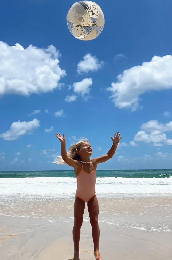 Pool Inflatables^Sunny Life Glitter Cotton Candy Inflatable Beach Ball White/Clear