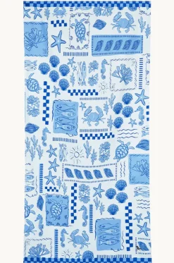 Towels|Towels^Dock And Bay Grecian Shores Microfibre Towel Blue/white