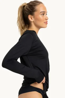 Rashies & Sunsuits^Roxy Happy Waves Long Sleeve Suntop BLACK