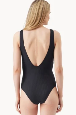 One Pieces^Ripe Maternity Havana Rib One Piece BLACK