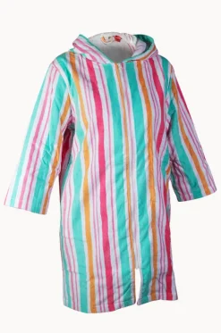 Towel Robes & Ponchos|Towel Robes & Ponchos^Back Beach Co Hawaiian Stripe Hooded Towel Robe S/M Blue/natural