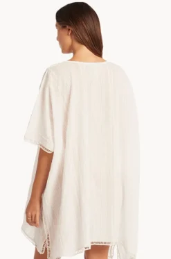 Overswim^Sea Level Heat Wave Kaftan White