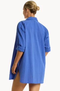 Overswim^Sea Level Heatwave Cover Up Shirt Blue
