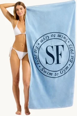 Towels|Towels^Seafolly Heritage Beach Towel Powder blue