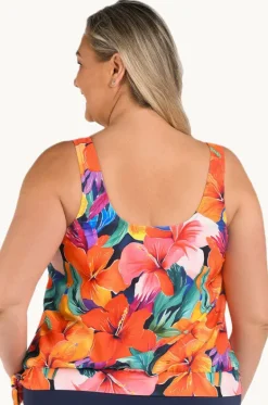 Tankini Tops^Maxine Hibiscus Honey Blouson Tankini Separate + Multi