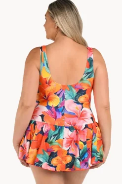 One Pieces^Maxine Hibiscus Honey Swim Dress + Multi