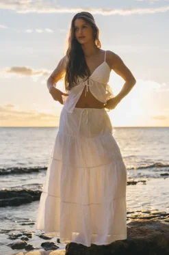 Skirts^Billabong High Tides Maxi Skirt WHITE