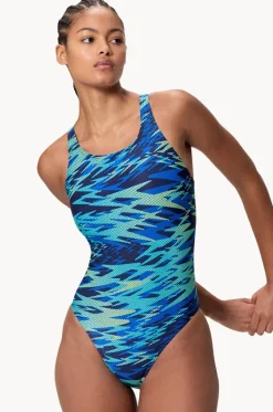 One Pieces^Speedo Hyperboom Allover Medalist One Piece Blue/green
