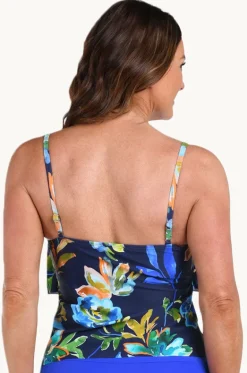Tankini Tops^Maxine Vineyard Tiered Tankini Separate Indigo